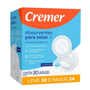 Imagem de Absorvente Protetor de Seios Cremer 30 Unidades