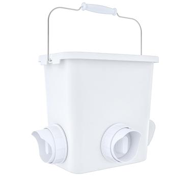 Imagem de Alimentador automático de galinhas de 9 kg, balde com 3 portas de alimentador à prova de chuva, alimentador de aves para pendurar para galinha, pato, galinheiro, kit de acessórios