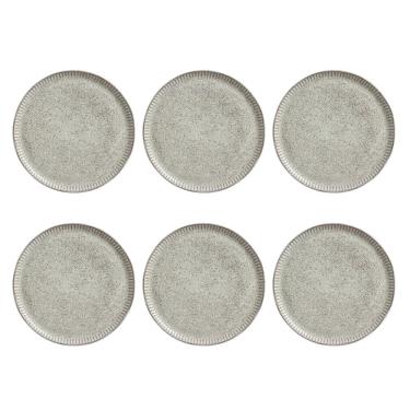 Imagem de Conjunto de Pratos Rasos Porto Brasil Linhas Pistache com 6 Peças - Verde