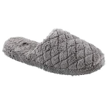 Imagem de Acorn Pantufa feminina acolchoada para spa, Cinza, 5-6