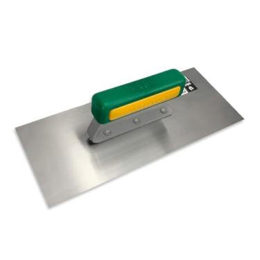 Imagem de Desempenadeira de Aço Inox Galo Lisa Massa Corrida Texturas 113/00 Verde 29x12cm Profissional