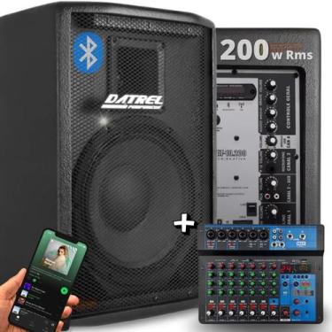 Imagem de Kit Caixa de Som AT 10-200w + Mesa de Som 8 canais MXT - Datrel, Preto