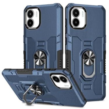 Imagem de Sidande Capa para Redmi A1, capa para Redmi A2 220733SI 220733SG, suporte de suporte resistente magnético embutido para carro, à prova de choque, capa protetora para celular para Xiaomi Redmi A1 azul
