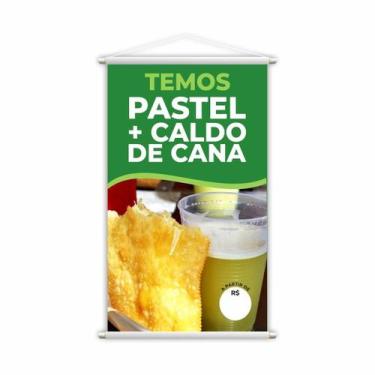 Imagem de Banner Temos Pastel E Caldo De Cana Lanche Preço 80X50Cm - Plimshop