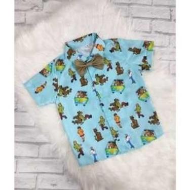 Imagem de Camisa Menino Infantil Linha Premium Scooby Doo+ Gravata - EDYNHOKIDS,