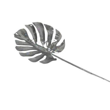 Imagem de Enfeite Decorativo Galho Palmeira 68cm - Niazitex, Prata