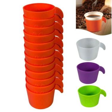 Imagem de Conjunto Copete 12 Porta Copos Descartável Cantinho Do Café Em Plástic