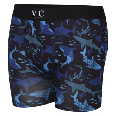 Imagem de Cueca Boxer Long Estampa Digital VC Sharks - Vitoria Compras, GG, Pret
