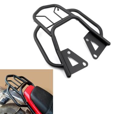 Imagem de Mokuo Bagageiro traseiro de motocicleta com corrimão em material de ferro pesado compatível com Honda Grom Msx 125 SF 2013-2016, cor preta