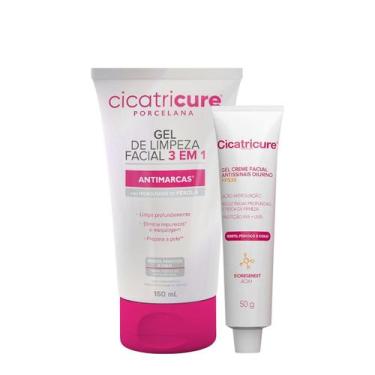Imagem de Kit Cicatricure Porcelana 3 em 1 Antissinais FPS 30 Gel Creme (2 produ