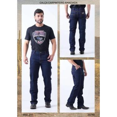 Imagem de Calça Jeans Nelore Country Masculina Carpinteiro, 40, Amaciada