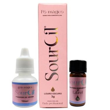 Imagem de Kit Henna Sobrancelha Profissional Completo Fada Pó Mágico sourcill re