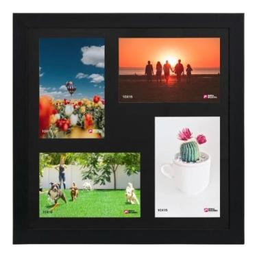 Imagem de Painel Porta Retrato Para 4 Fotos 10x15 POP (Parede) - Decorex, Preto
