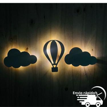 Imagem de Luminária de parede kit balão magico led luminoso decoração para quart