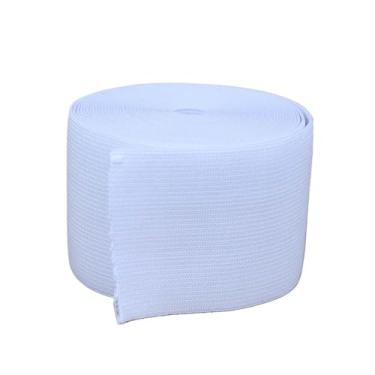 Imagem de Faixa elástica plana de 10 metros para costurar roupas acessórios para calças cinto elástico vestuário tecido de costura DIY (branco, 2,36" (60 mm) x 10 metros)