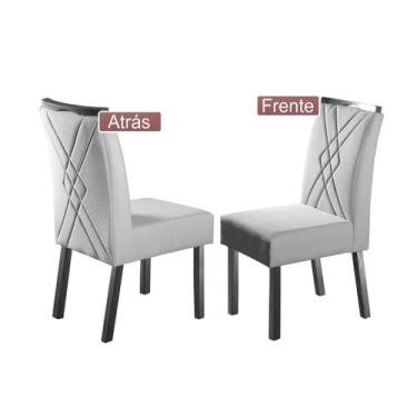 Imagem de Kit 02 Cadeiras Estofadas de Mesa de Jantar, Jasmim - Modernas e Elega