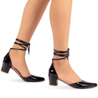 Imagem de Sapato Scarpin Feminino Salome Amarraçao bico fino Fashion - RHN SHOES
