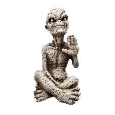 Imagem de Escultura ET Alienigena Sentado Sideral 12 cm em Resina - Lua Mística 