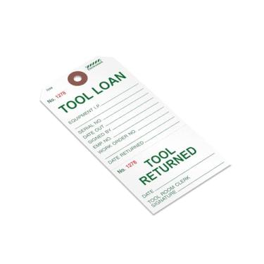 Imagem de SmartSign Pacote com 100 etiquetas de remoção de 2 partes para empréstimo/ferramenta devolvidas com patch de fibra reforçada, 7,6 cm x 14,6 cm, cartolina de 13 pontos com perfuração, escrita,