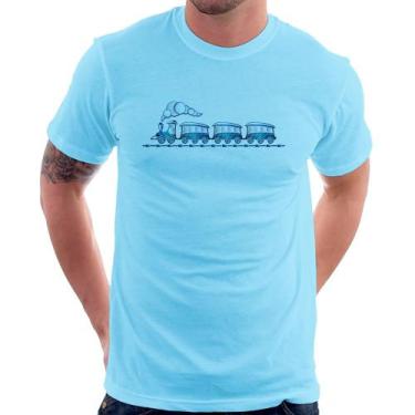 Imagem de Camiseta Trenzinho Brinquedo - Foca na Moda, Azul bebê, P