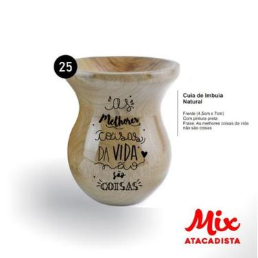 Imagem de Cuia De Madeira Gravada A Laser - Imbuia - Mix Atacadista, MOD 25
