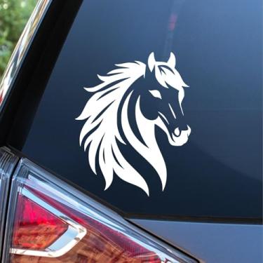 Imagem de Sunset Graphics & Decals Adesivo de vinil para carro com silhueta de cavalo bonito | Carros Caminhões Vans Paredes Laptop Computador Espelho Skate Tablet | Branco | 5,5" | SGD000266
