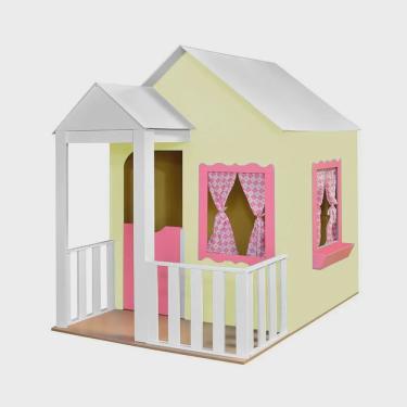 Imagem de Casinha de Brinquedo com Cercado Amarelo/Rosa - Criança Feliz
