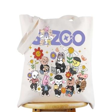 Imagem de WZMPA Bolsa de lona K-Pop SKZ, presente para fãs do grupo K-Pop SKZ, sacola de compras, Skzoo Tg, 12.59 inches (width) x 14.56 inches (length) x 0.47 inches (height)