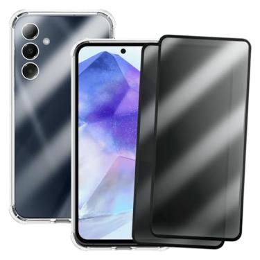 Imagem de Kit Capa Anti Impacto e 2 Película De Privacidade Para Samsung Galaxy A55