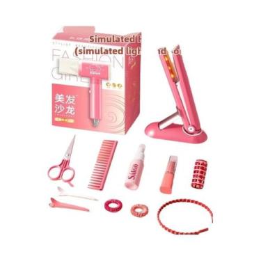 Imagem de Conjunto De Salão De Beleza Infantil Para Meninas, Maquiagem De Cabelo