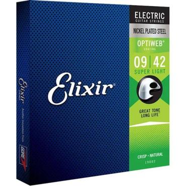 Imagem de Encordoamento Para Guitarra .009 Super Light Optiweb 19002 Elixir