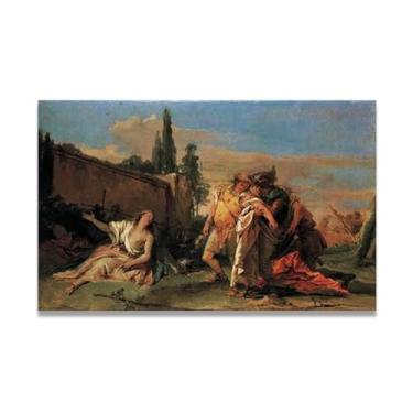 Imagem de Rinaldo's Departure from Armida Giovanni Battista Tiepolo Impressão em tela – Obra-prima rococó barroca, pintura escolar de Veneza, pintura a óleo decorativa para galeria doméstica 60 x 96 cm