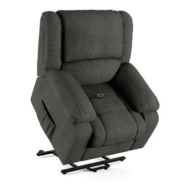 Imagem de Poltrona Do Papai Reclinável Sala De Cinema Barcelona Elevação Lift Elétrico Linho Chumbo