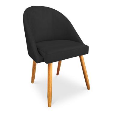 Imagem de Cadeira De Jantar Bela Suede Pés Palito Castanho Preto