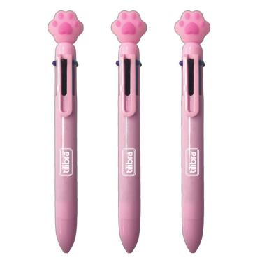 Imagem de Kit Caneta Esferográfica Patinha Purrfect Tilibra - 6 Cores C- 3 Unidades