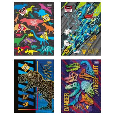 Imagem de Kit C- 4 Caderno Universitário Raptor Tilibra Capa Dura Brochura - 48 Folhas