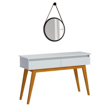 Imagem de Aparador Classic Com Espelho Adnet Hi01 Branco Acetinado - Mpozenato