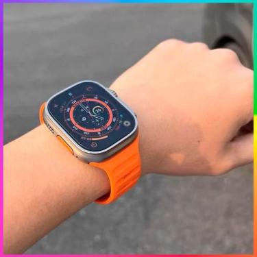 Imagem de Smartwatch Hw Ultra 2 Laranja Lançamento Com Chat Gpt 7 Pulseiras Orig