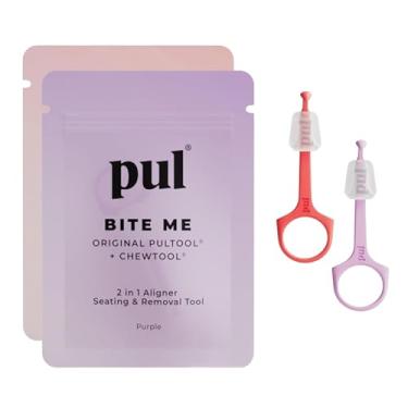 Imagem de PUL Pacote de 2 ferramentas reutilizáveis 2 em 1 para alinhar assentos mastigáveis e remoção — Compatível com Invisalign, suspensórios, retentores, bandejas removíveis – removedor e mastigação fácil