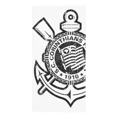 Imagem de Toalha Banho Lepper Aveludada Transfer Corinthians 70 cm x 1,40 m