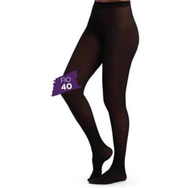 Imagem de Meia Calça Adulto Opaca Fio 40 Clássica - Trifil, Preto, M (40-42)