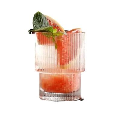 Imagem de Copo De Vidro Transparente Resistente Ao Calor Com Listras Para Café, 