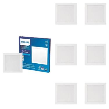 Imagem de 7 Luminária Plafon Led 24w Sobrepor Philips 4000k 30x30 Biv