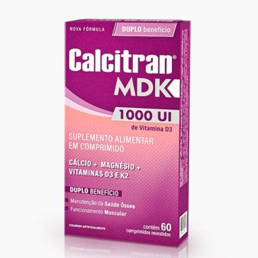 Imagem de Calcitran MDK 1000UI Cálcio com Magnésio, Vitamina D e K 60 Comprimidos