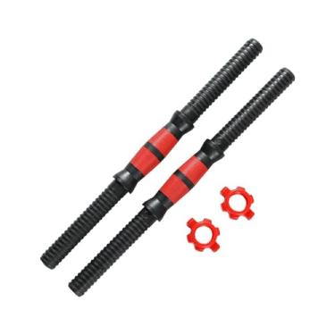 Imagem de oshhni Conjunto de 2 halteres com barra antiderrapante ajustável com 2 porcas para exercícios em casa, 40cm
