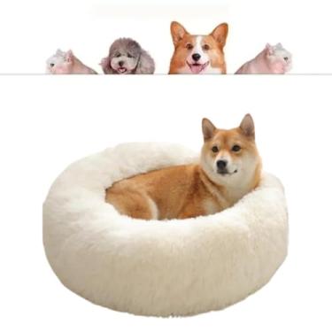 Imagem de CAMA PET DONUT NUVEM PELUCIA GG REDONDA CAMINHA PELUCIADA NINHO CASINHA CASA COLCHONETE Cachorros E Gatos NUVEM FUNDO ANTIDERRAPANTE IMPERMEAVEL GRANDE 70CM (CREME)