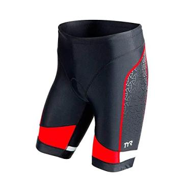 Imagem de Shorts de compressão masculino TYR Sport Competitor 23 cm, Black/Red, X-Small