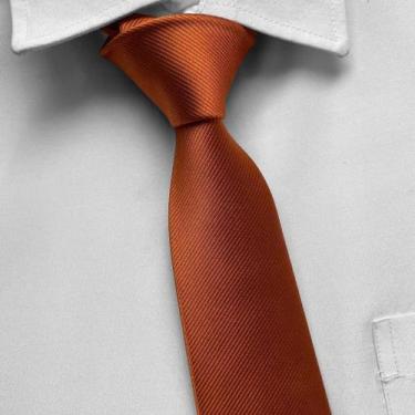 Imagem de Gravata Semi Slim Terracota Para Padrinhos de Casamento Noivos - DF Gr