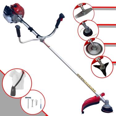 Imagem de Cortador de Grama À Gasolina Kawashima BCJ431L 43cc 1,7HP 2T Completa Com Carretel de Nylon + Faca 2 Pontas + Faca 3 Pontas + Faca 40 Dentes de Vídea
