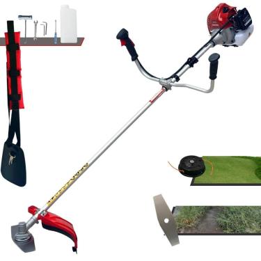 Imagem de Roçadeira Multifunções BCJ431L Kawashima À Gasolina 43cc Motor 2T 1,7HP Alta Rotação Podador de Grama Completo Com Carretel de Nylon + Faca 2 Pontas